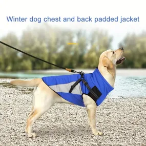 Autumn Winter Dog Jacket with Harness Dogs Reflective Safety Pet Snow Coat