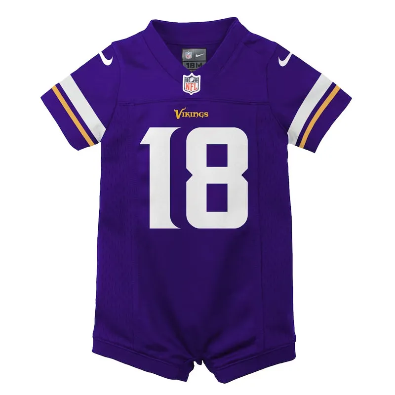 AVAILABLE IN-STORE ONLY! Justin Jefferson Minnesota Vikings Nike Newborn & Infant Purple Game Romper Jersey