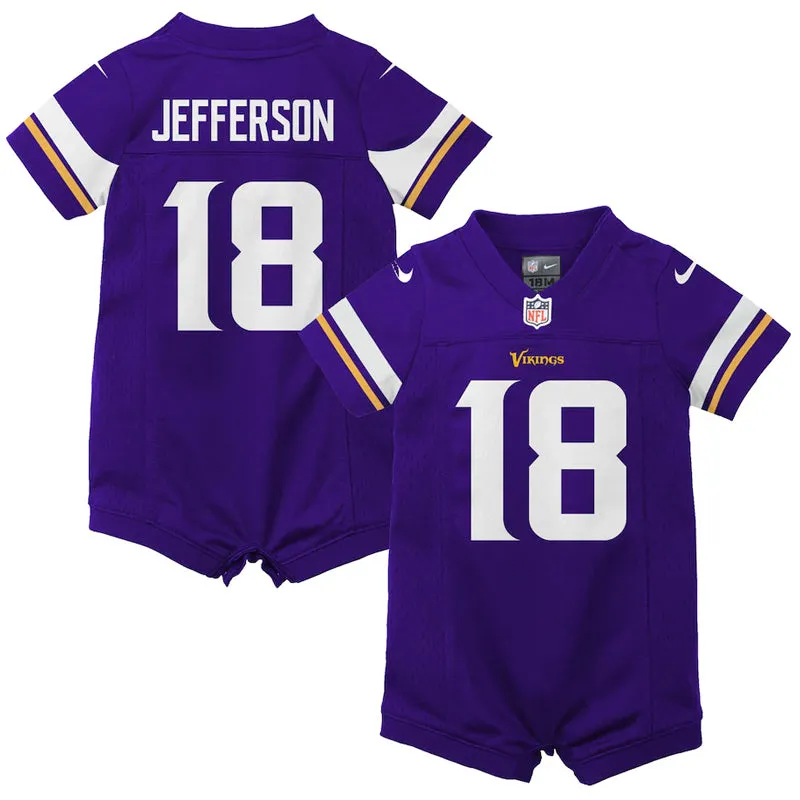 AVAILABLE IN-STORE ONLY! Justin Jefferson Minnesota Vikings Nike Newborn & Infant Purple Game Romper Jersey
