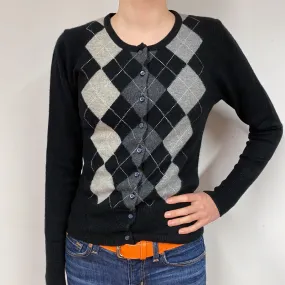 Black Diamond Cashmere Crew Neck Cardigan Extra Small