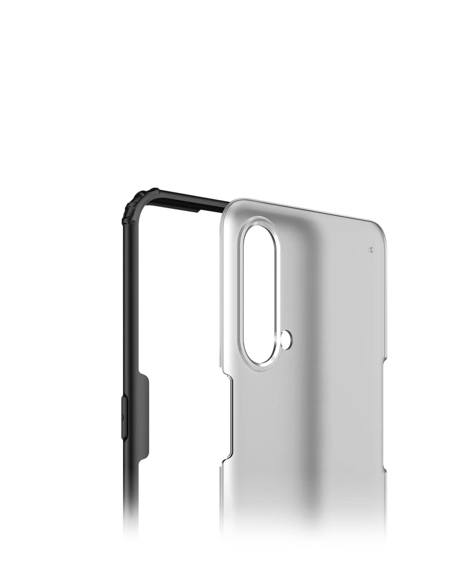 Black Frosted Clear Case Cover For OnePlus Nord CE