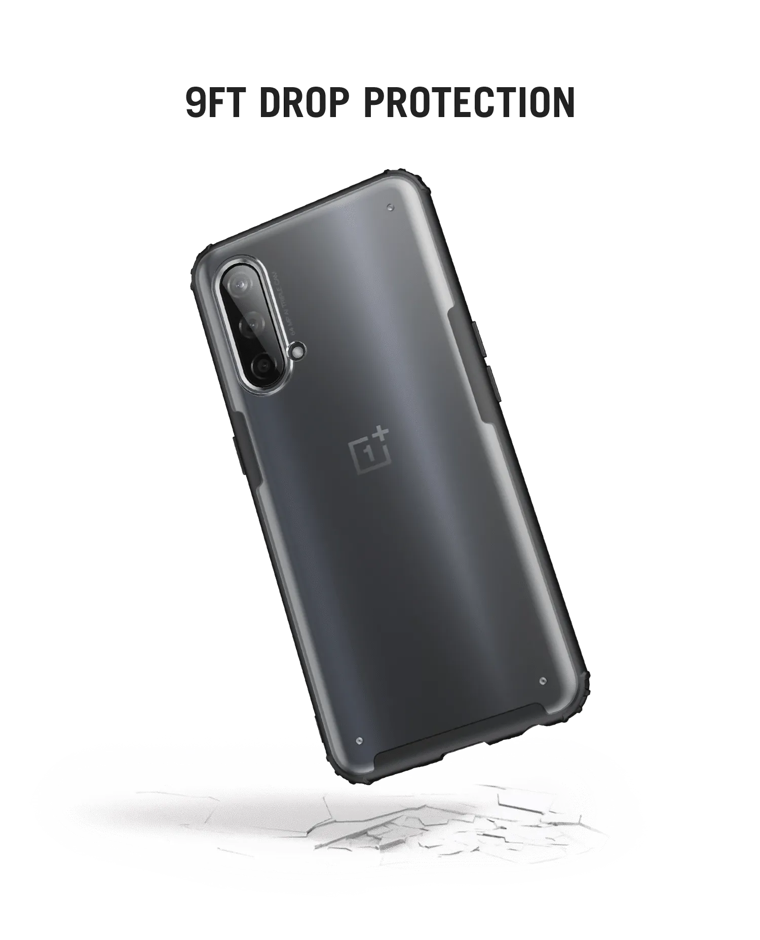 Black Frosted Clear Case Cover For OnePlus Nord CE