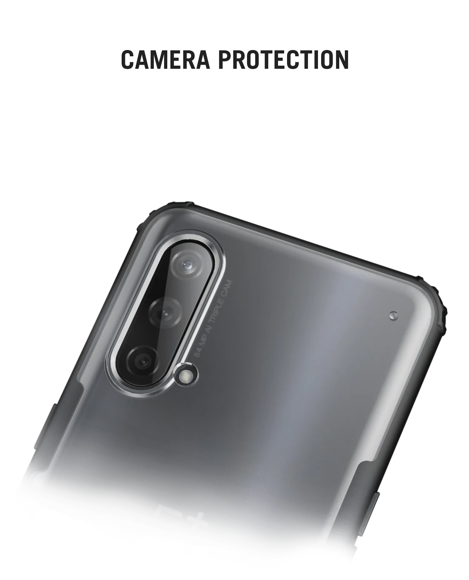 Black Frosted Clear Case Cover For OnePlus Nord CE