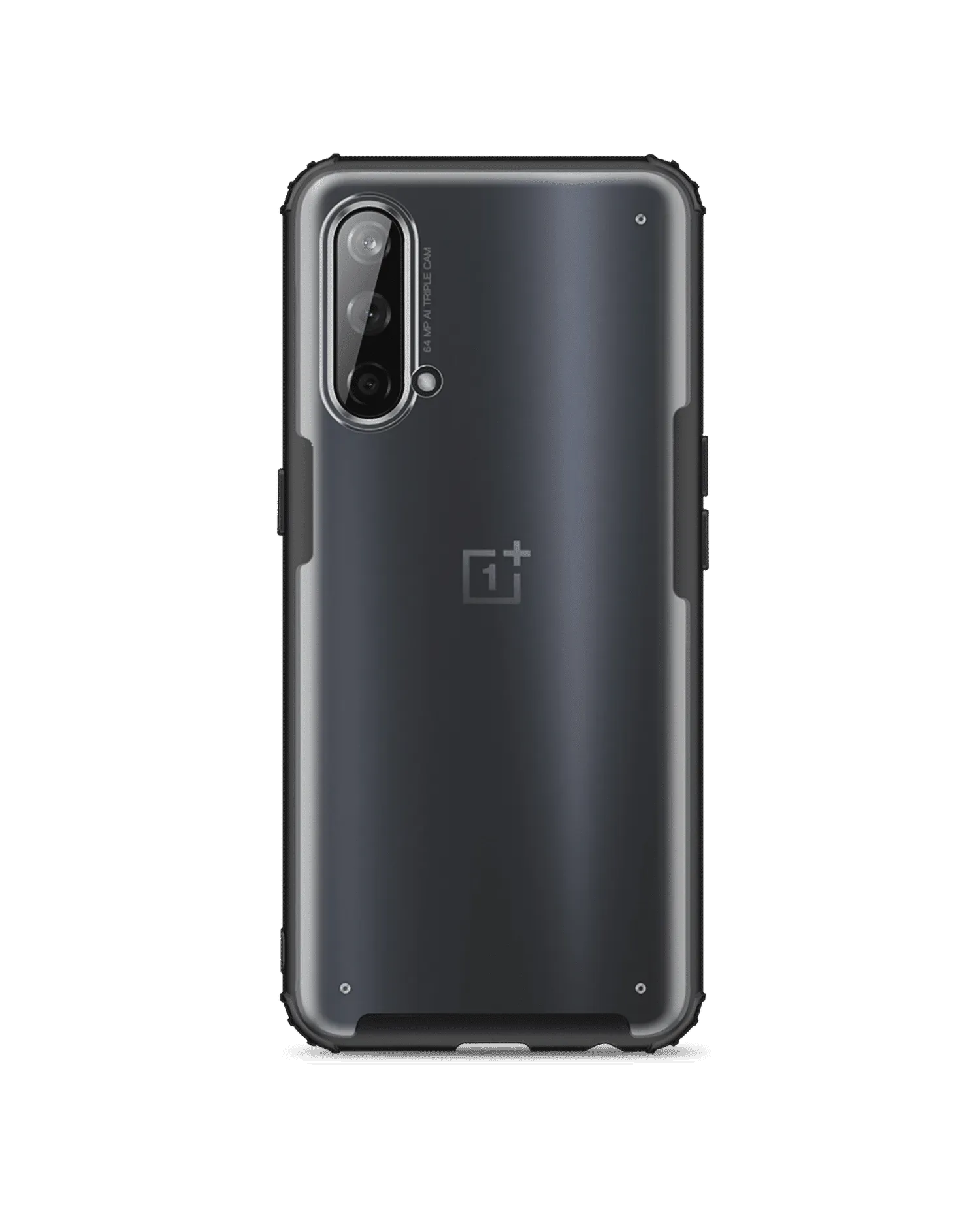 Black Frosted Clear Case Cover For OnePlus Nord CE