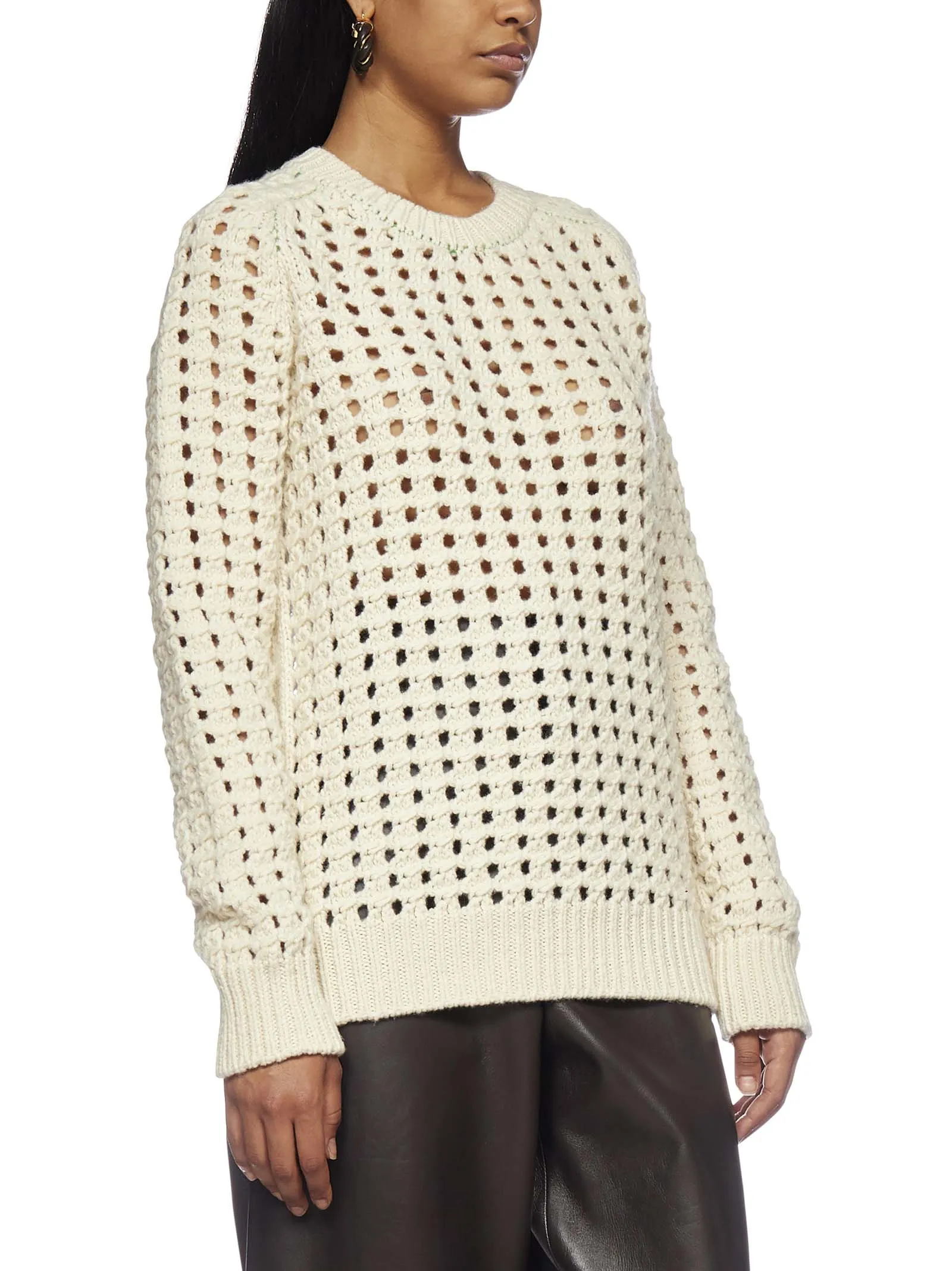 Bottega Veneta Open-Knitted Crewneck Jumper