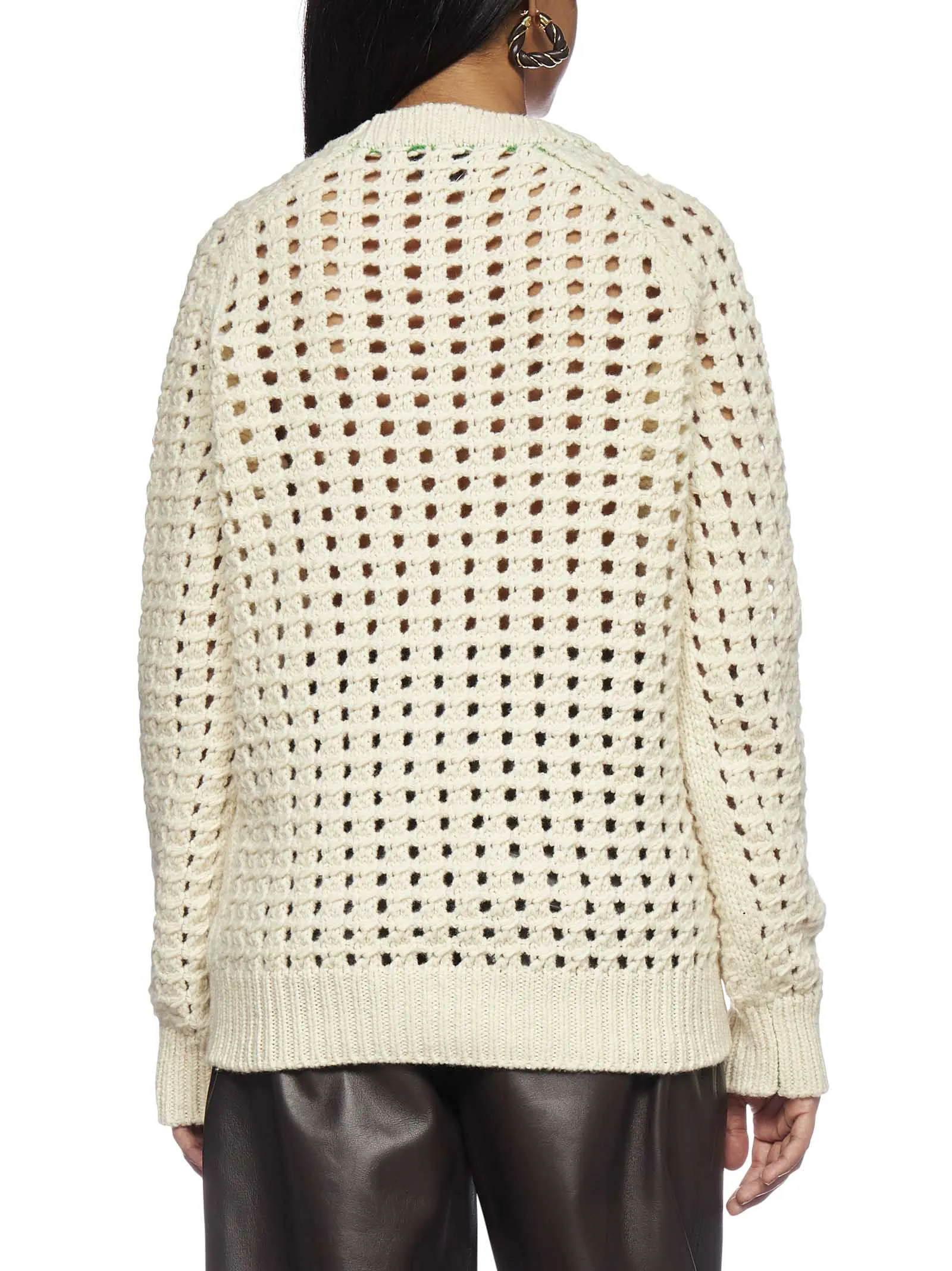 Bottega Veneta Open-Knitted Crewneck Jumper