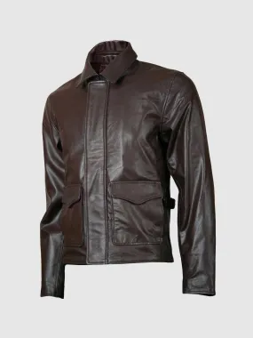 Brown Leather Biker Jacket