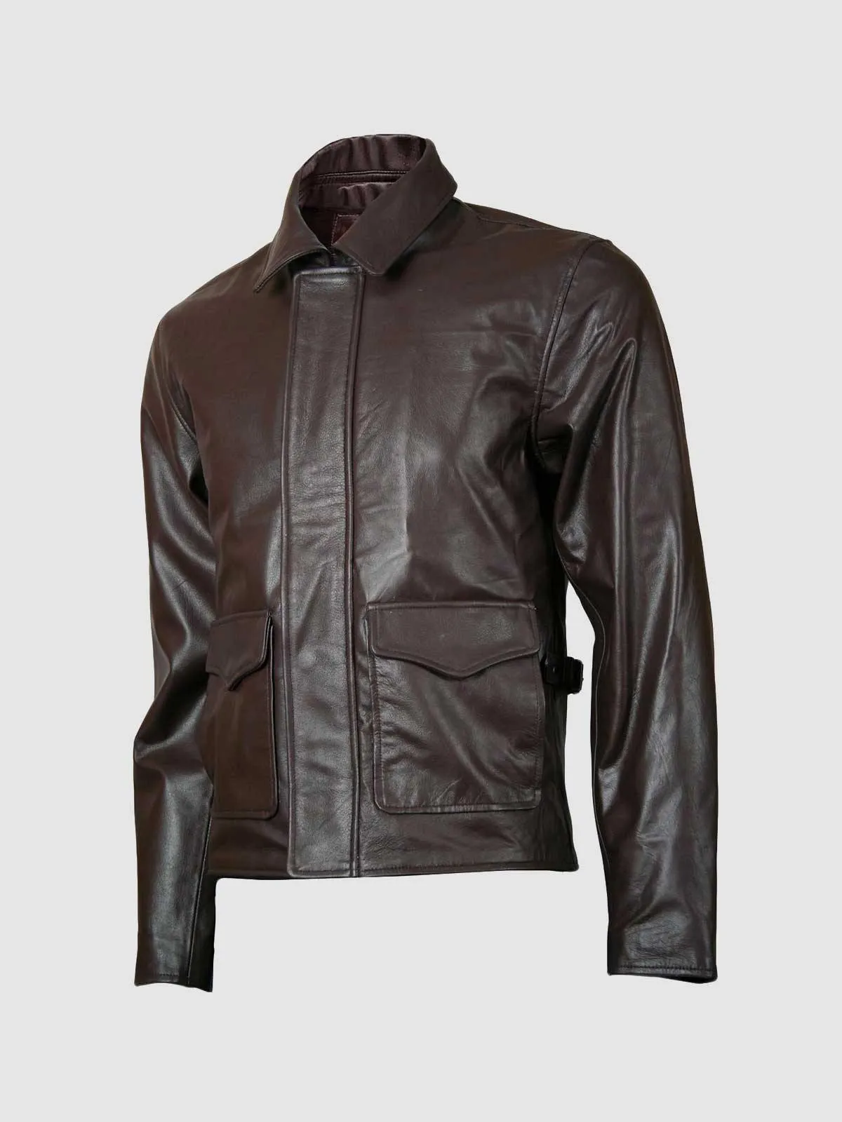 Brown Leather Biker Jacket