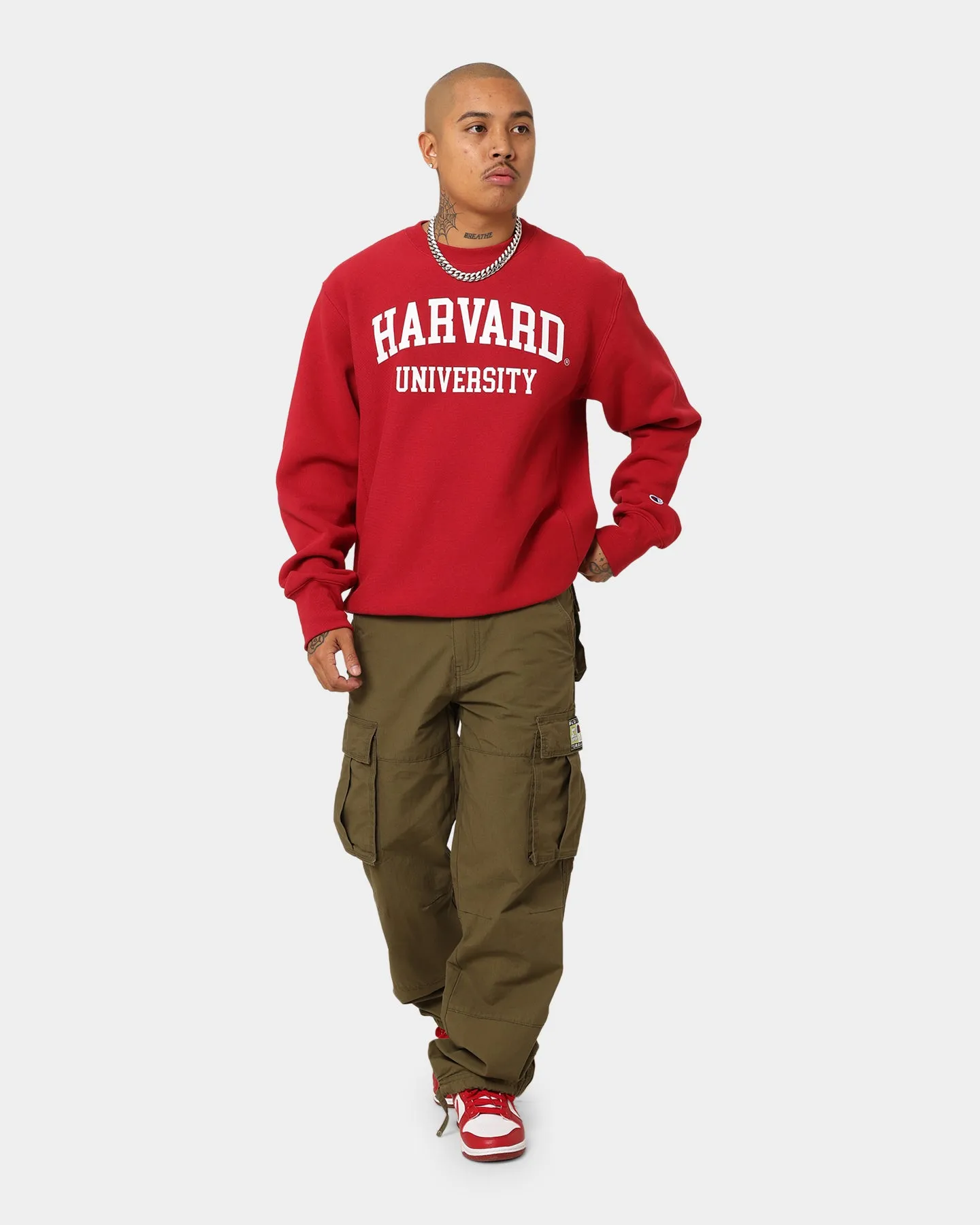 Champion EU Reverse Weave Harvard Crewneck Crimson