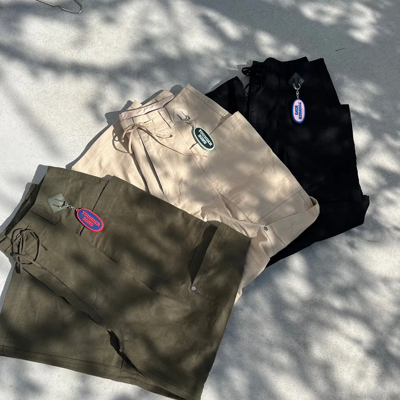 double pocket wide chino pants