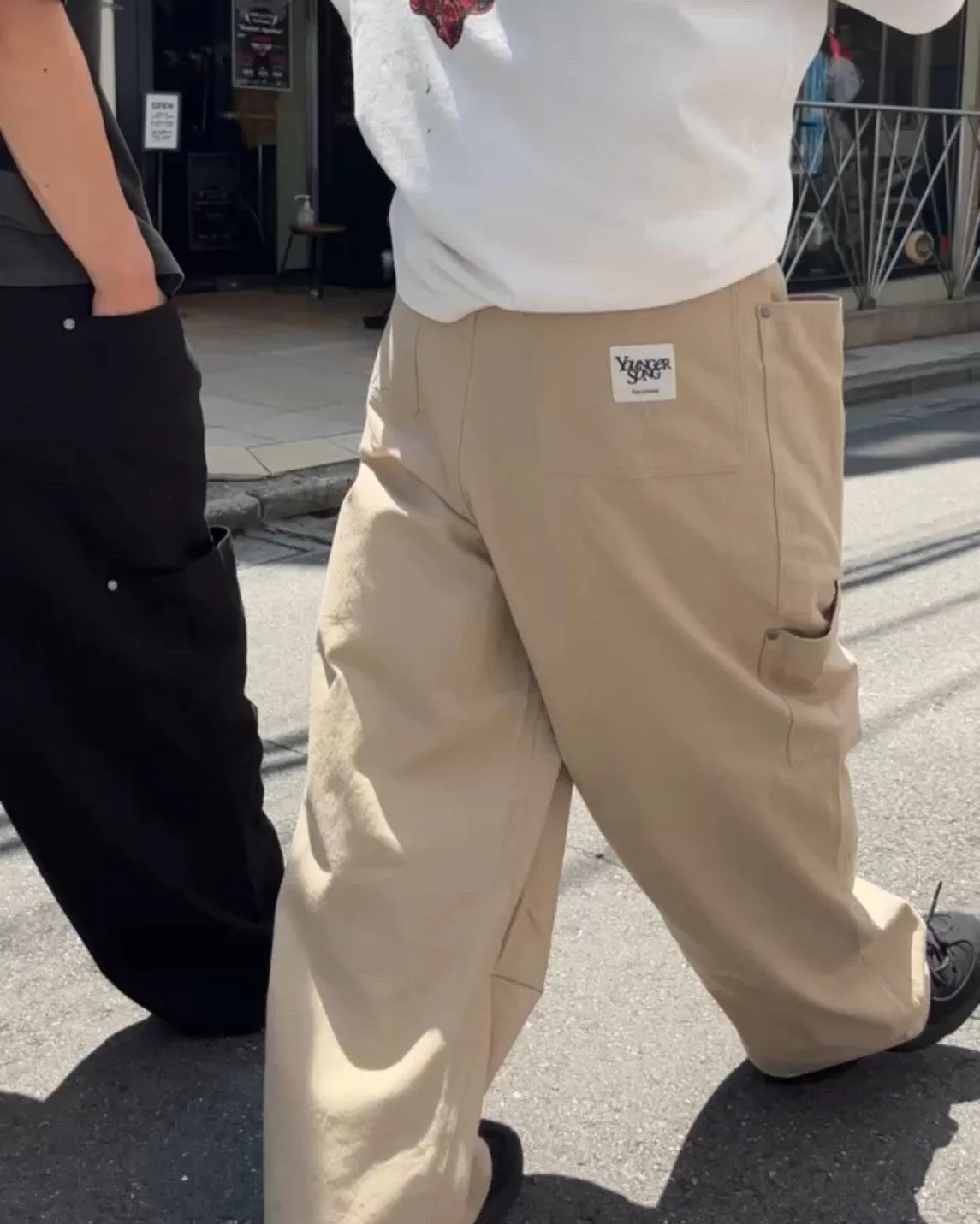 double pocket wide chino pants