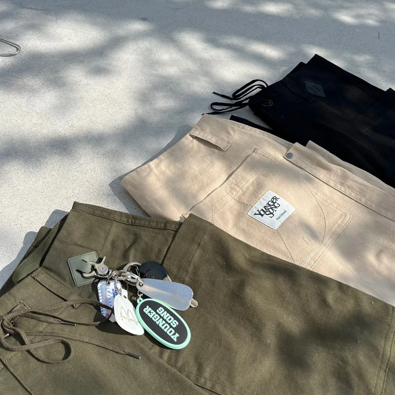 double pocket wide chino pants