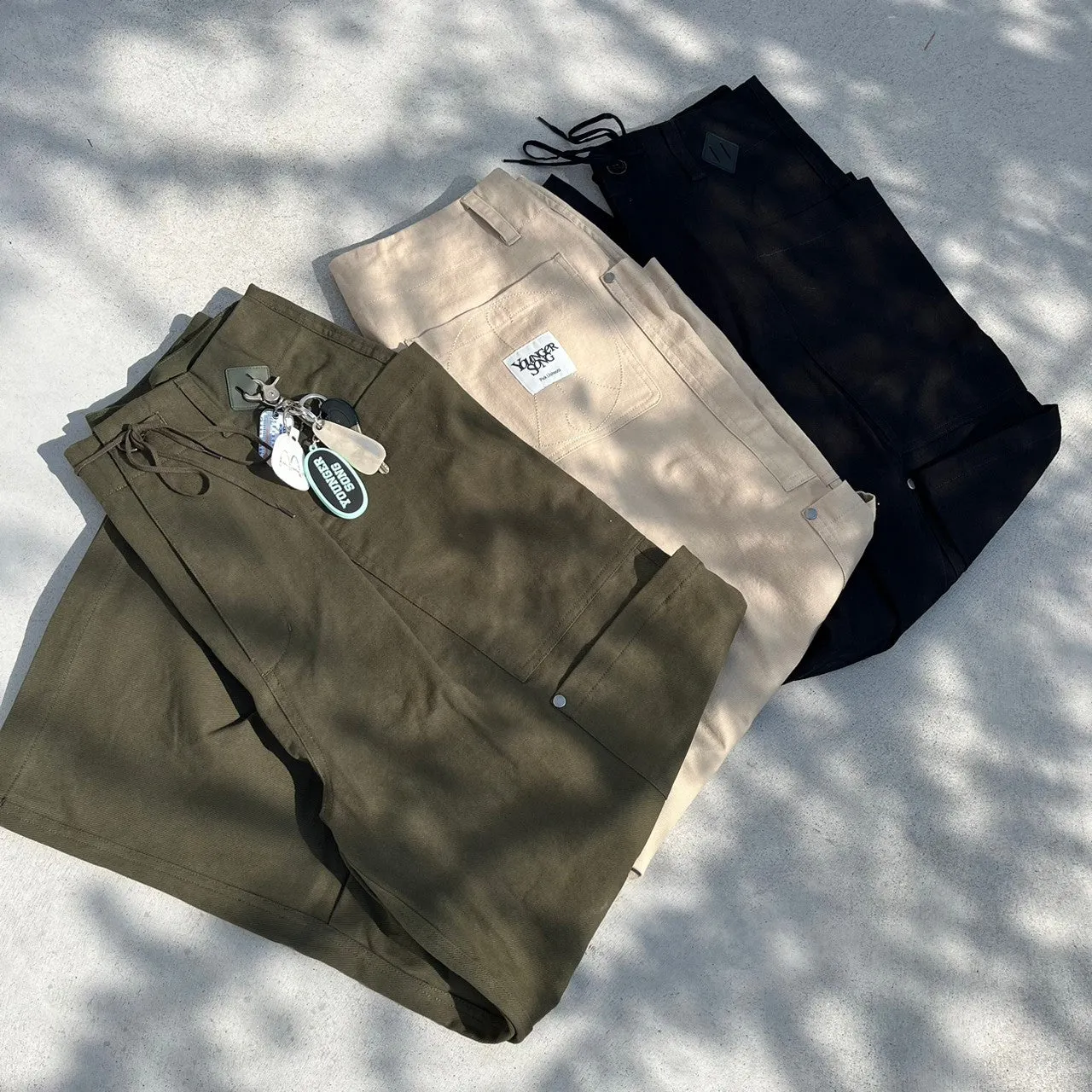 double pocket wide chino pants