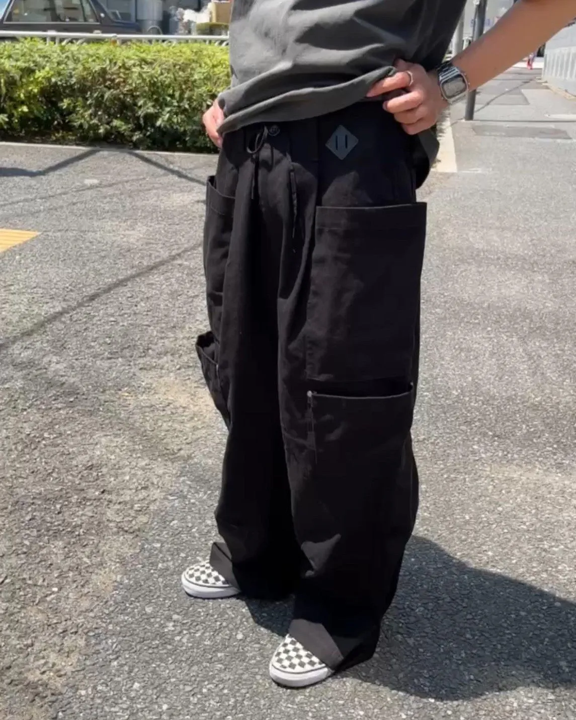 double pocket wide chino pants