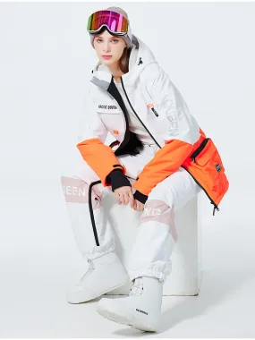 Female Colorblock Snowboarding Jacket & Pants Sets