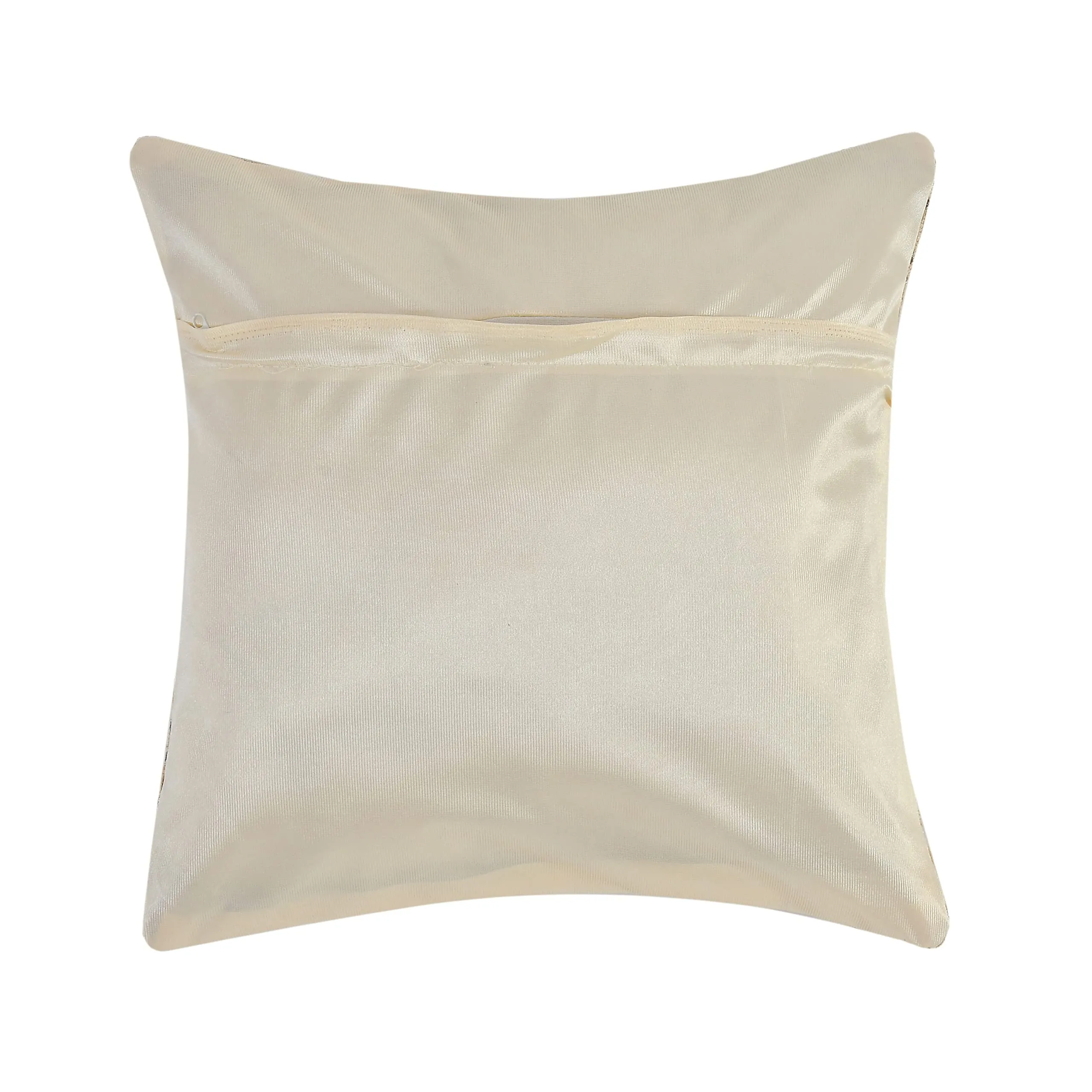 FRESH FROM LOOM Jacquard Soft Velvet Cushion Covers | Hypo-Allergenic | Washable | Non-Fade Diwan Sofa Pillow Covers for Home (Size - 16 x16 Inch, Color - Beige) - Set of 5pc