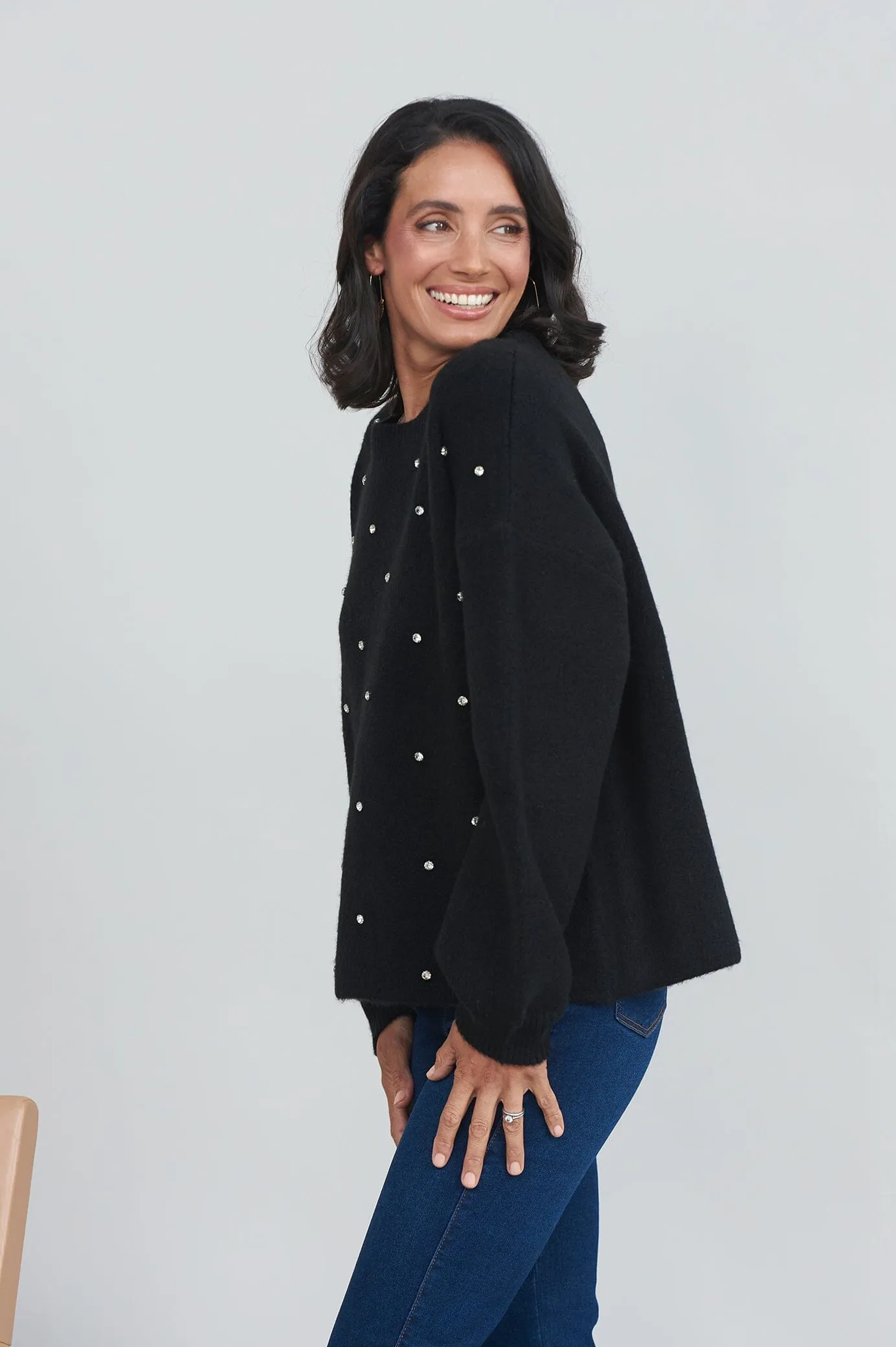 Lenya Diamante Jumper Black
