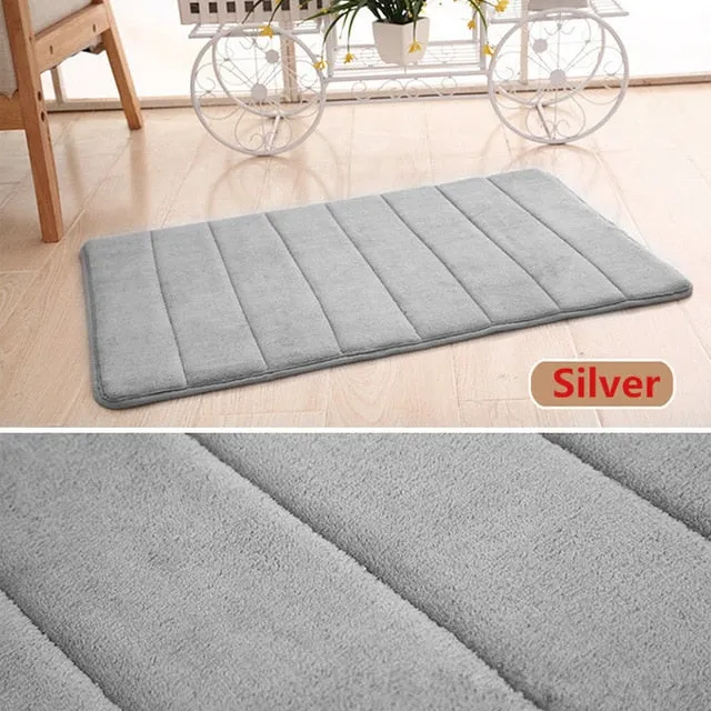 Memory Cotton Bath Mat Bathroom Strip Carpet Absorbent Non-slip Bath Mat Absorbent Coral Velvet Mat Door Mat Carpet Slip Latest