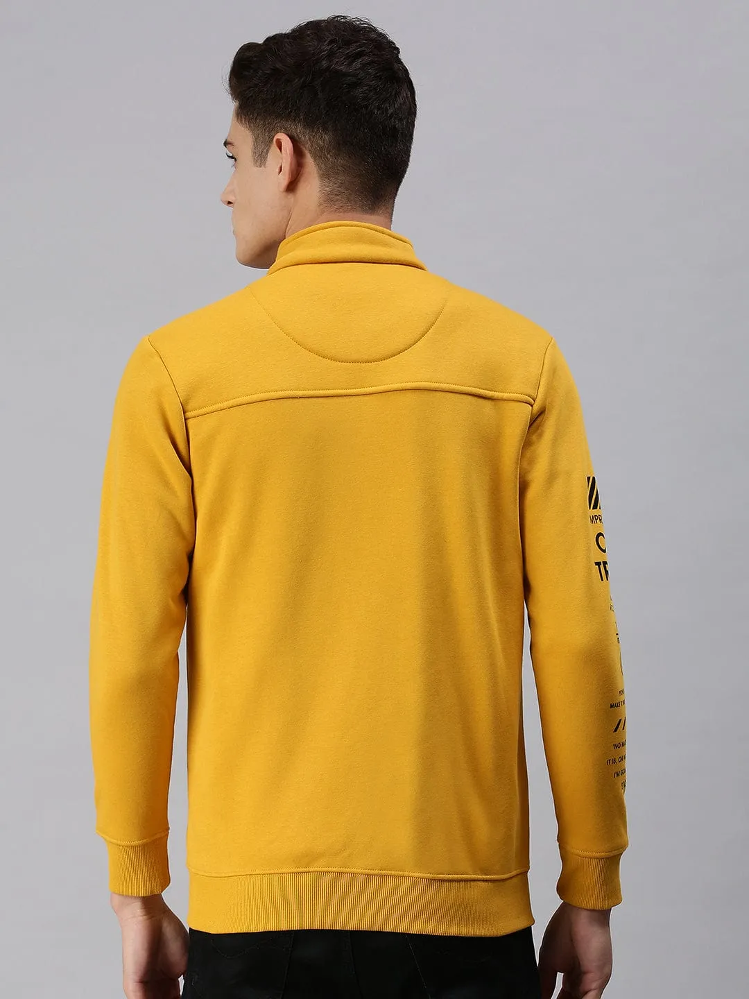 Men Graphic Print Yellow Sweatshirt