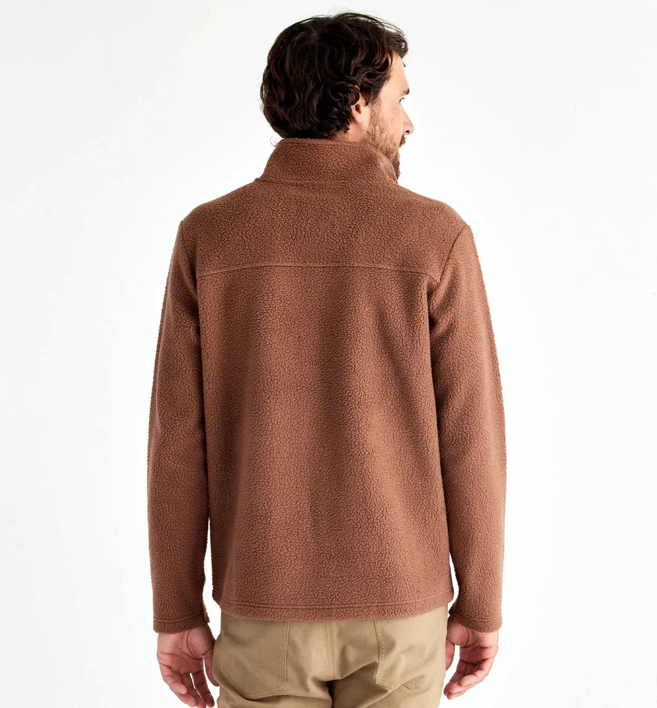 Men's Bamboo Sherpa Fleece Quarter Zip - Mustang