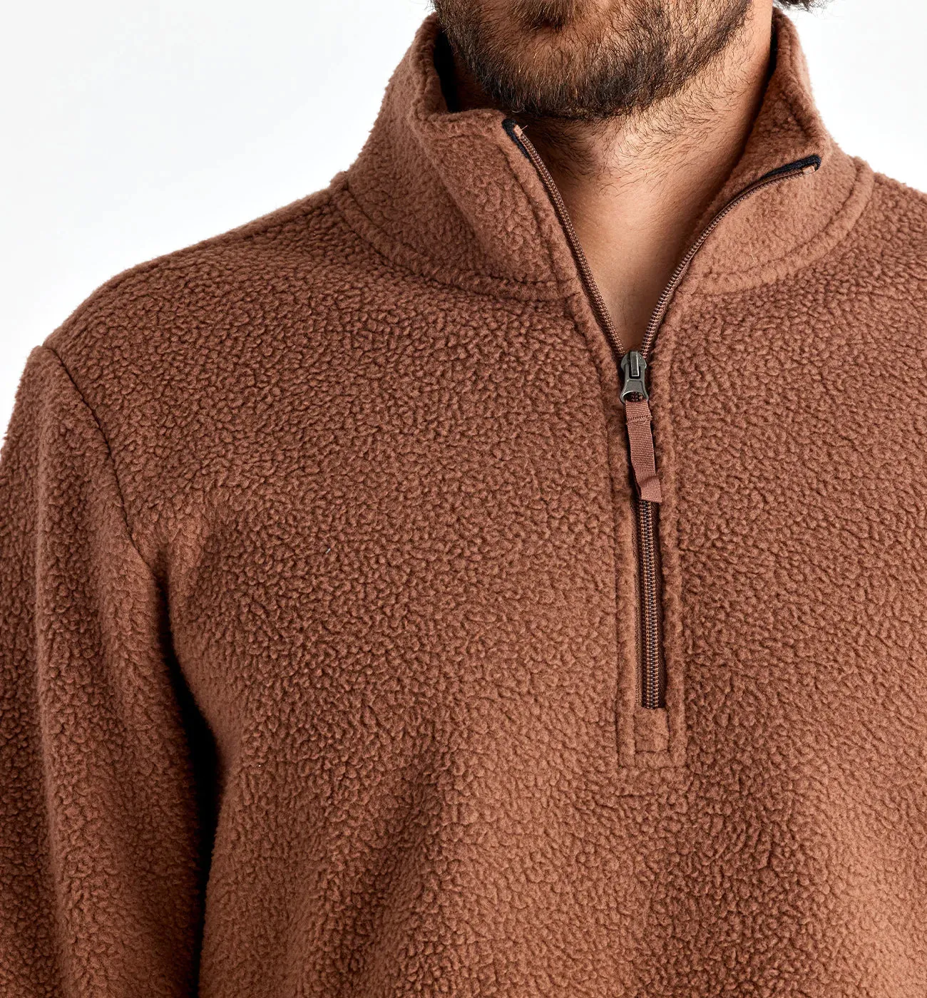 Men's Bamboo Sherpa Fleece Quarter Zip - Mustang