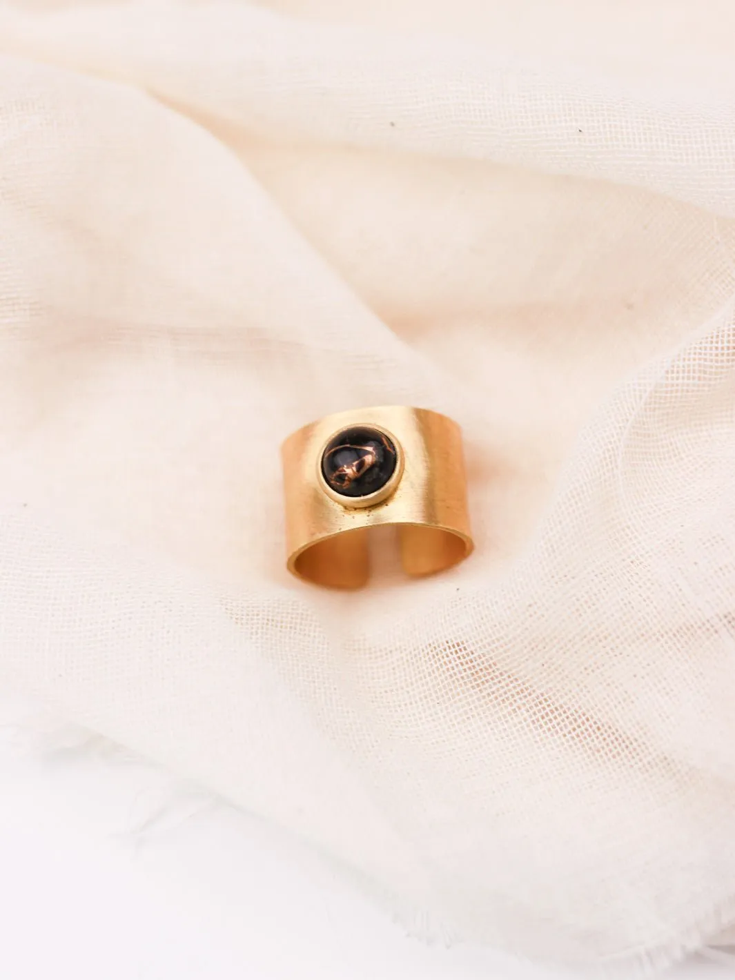Nile Copper Obsidian Ring