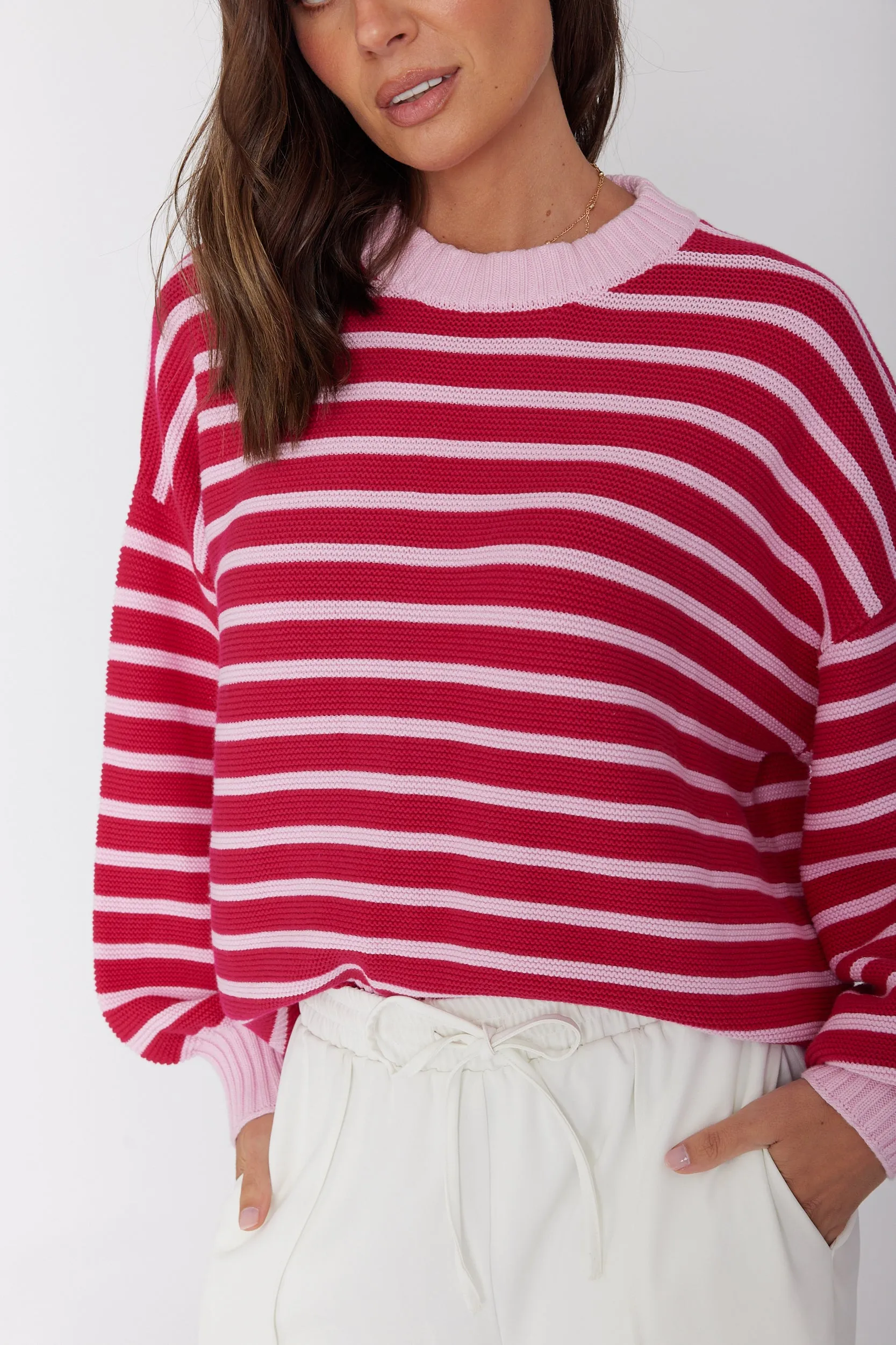 OLIVER Knit Jumper Pink Stripe