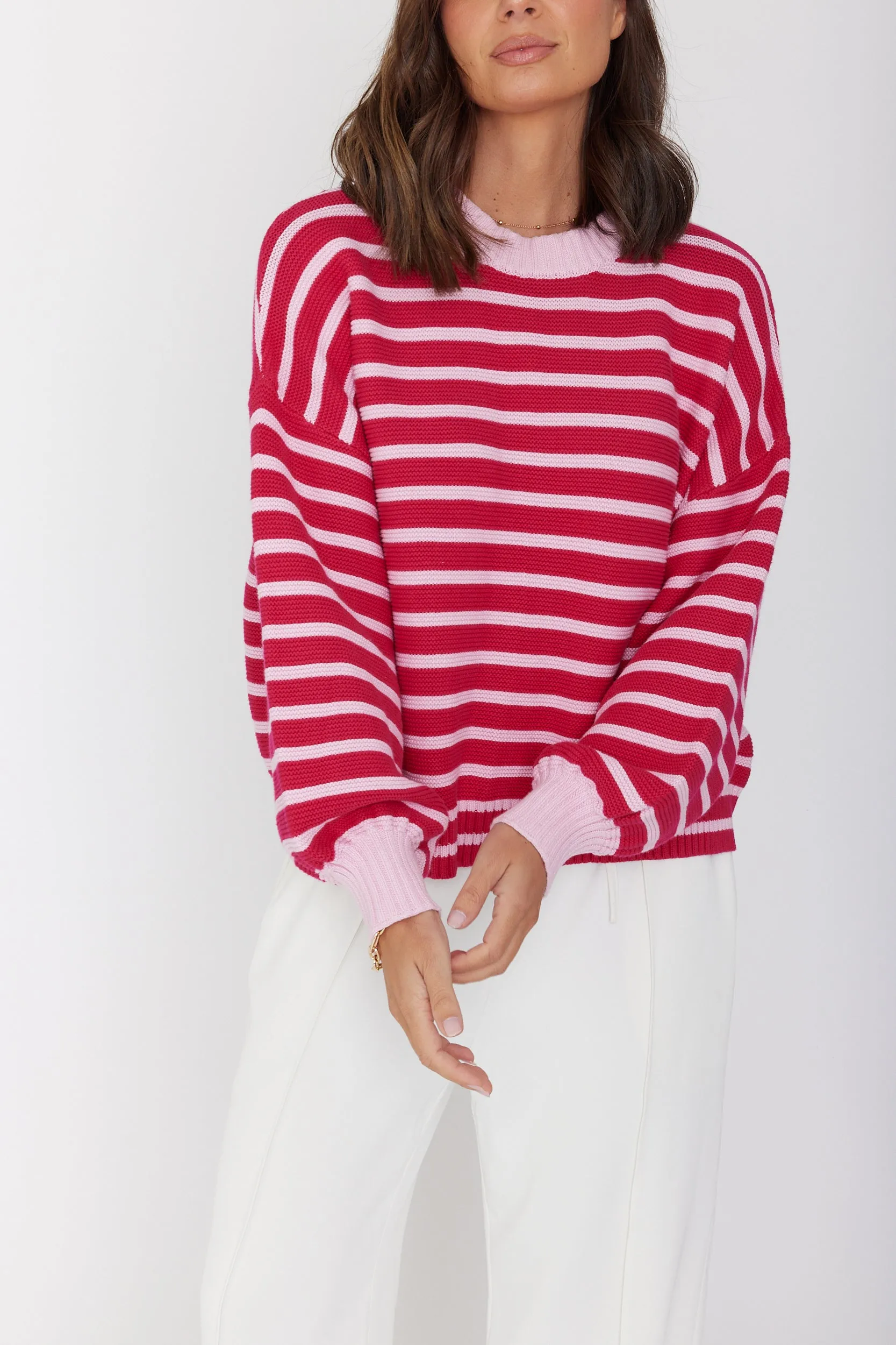 OLIVER Knit Jumper Pink Stripe