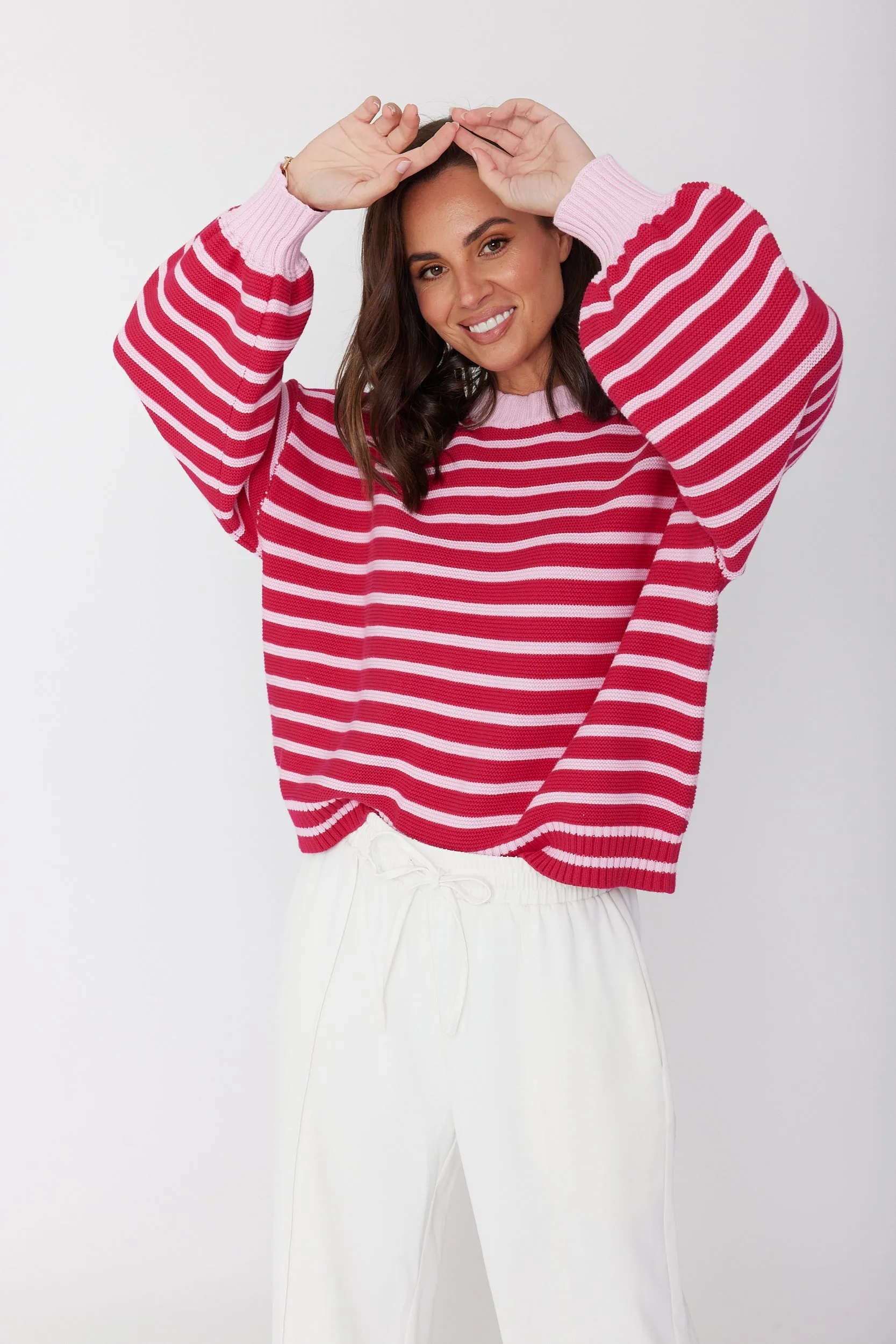 OLIVER Knit Jumper Pink Stripe