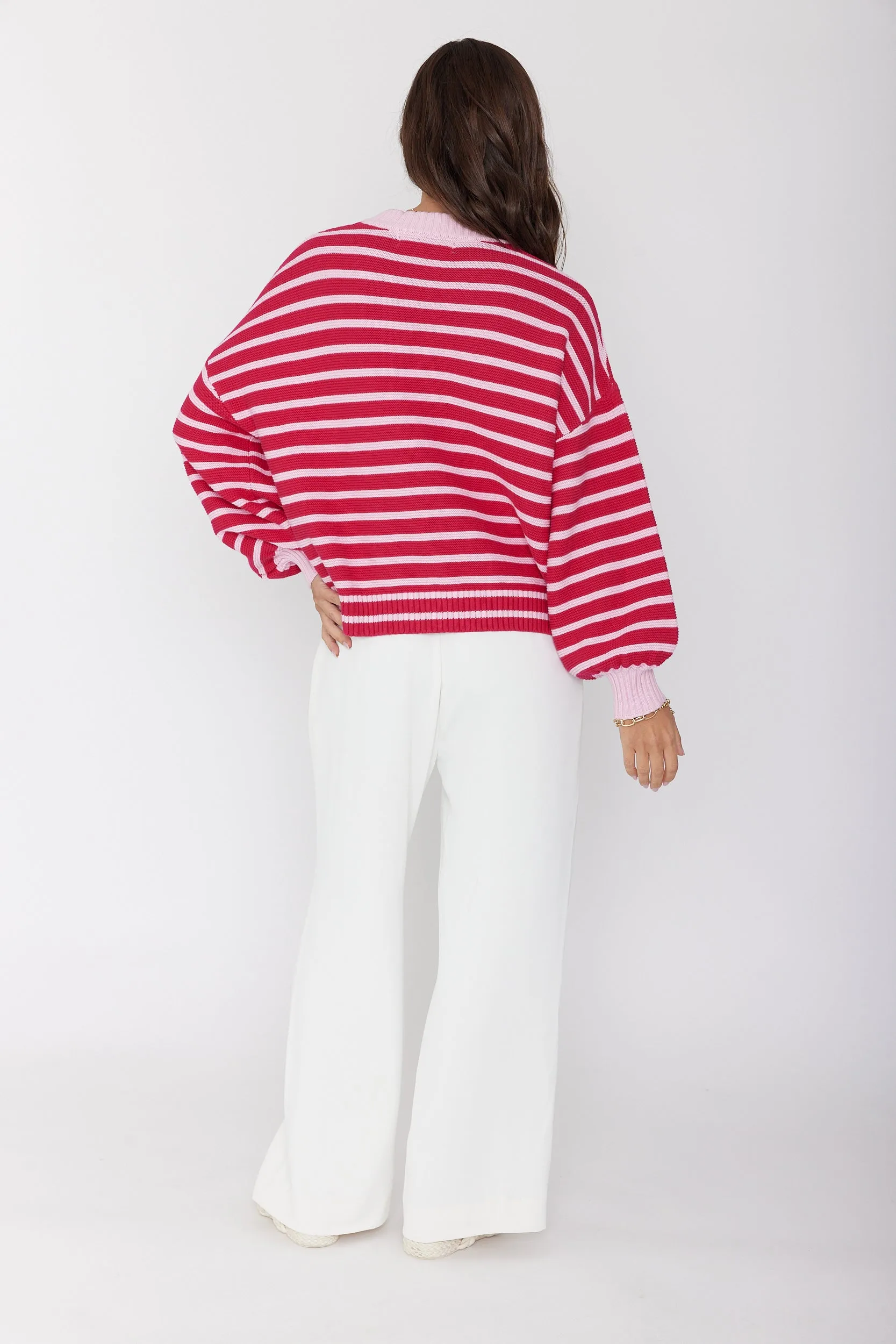OLIVER Knit Jumper Pink Stripe