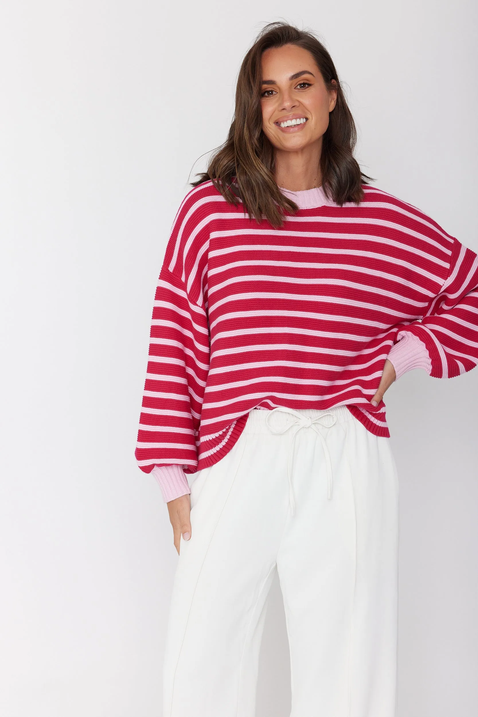 OLIVER Knit Jumper Pink Stripe