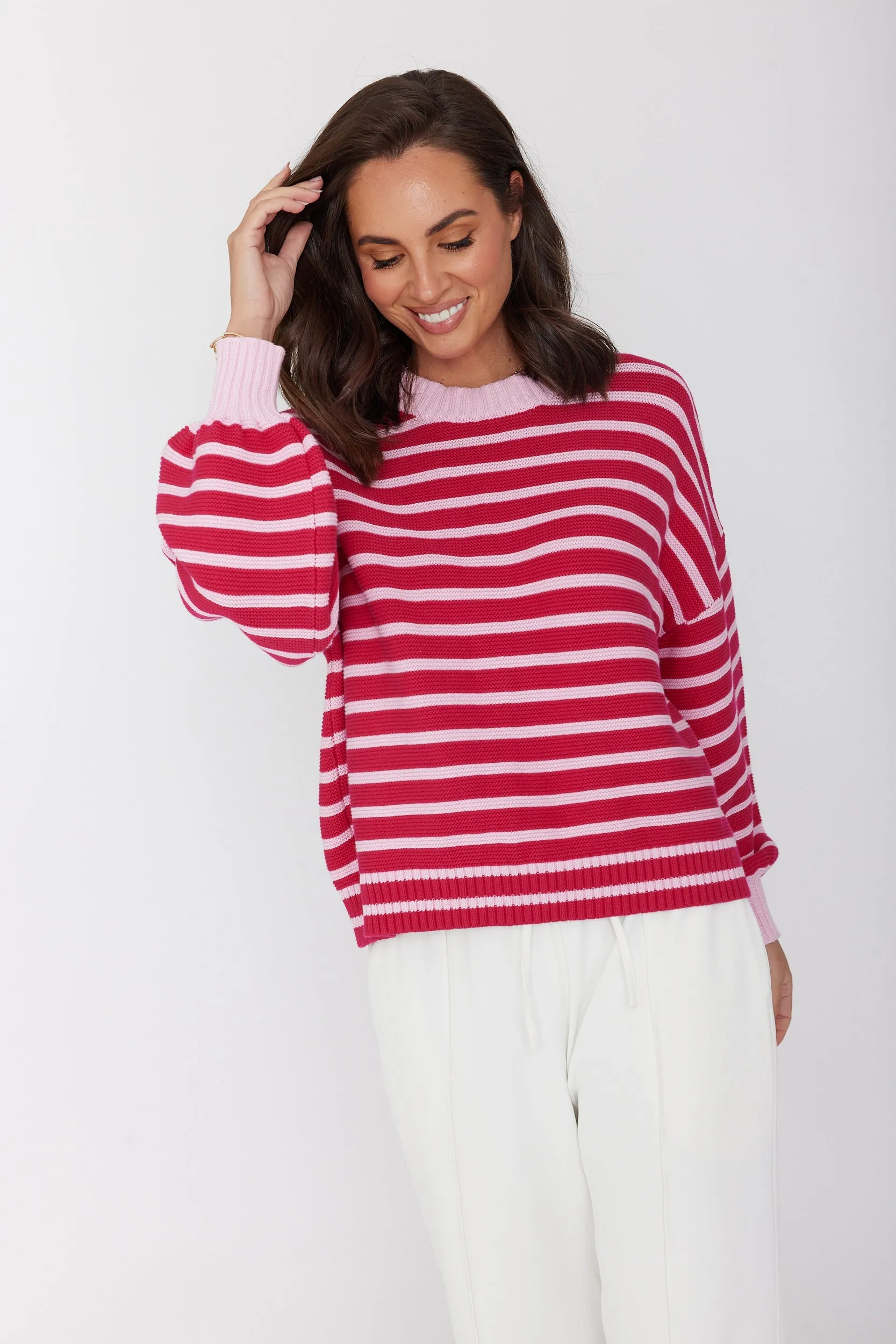 OLIVER Knit Jumper Pink Stripe