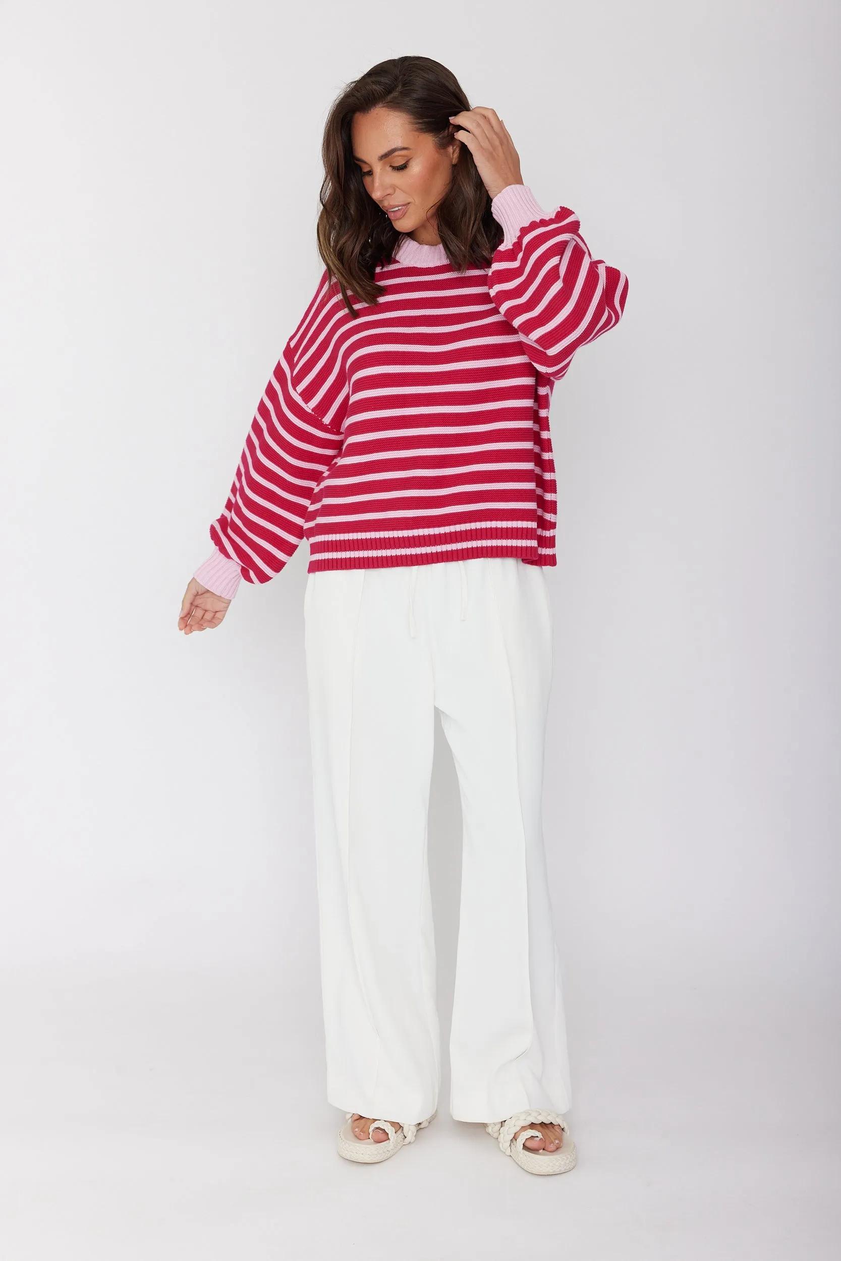 OLIVER Knit Jumper Pink Stripe
