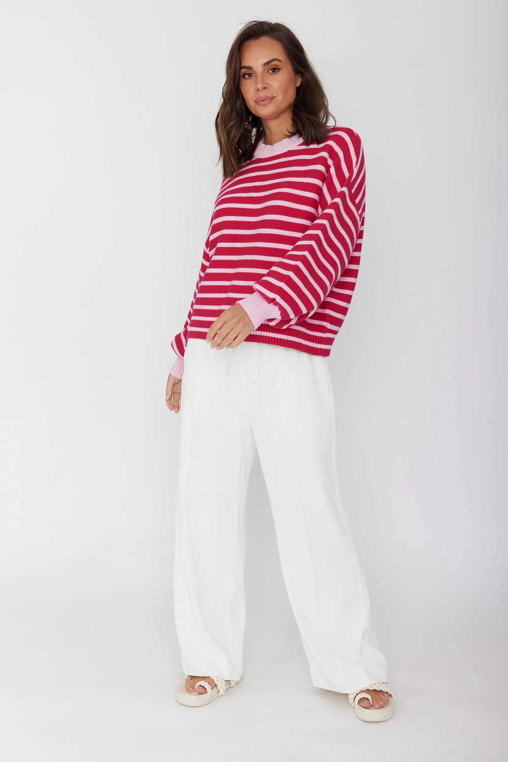 OLIVER Knit Jumper Pink Stripe