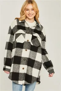 PLAID BUST POCKET SHACKET