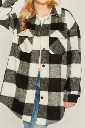 PLAID BUST POCKET SHACKET