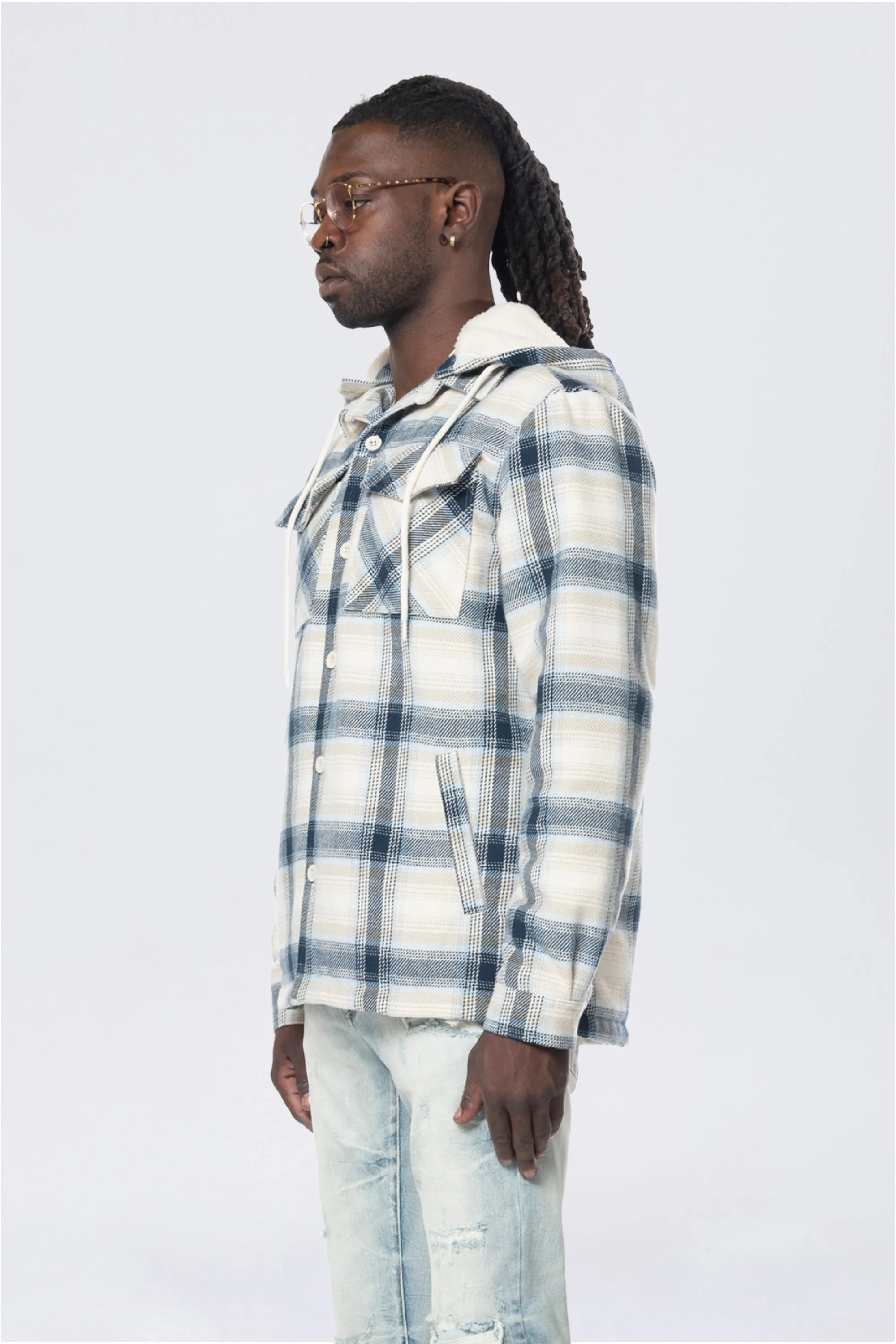 Quilted Shacket With Detachable Hood - Cascade