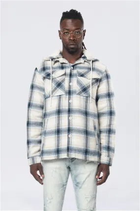 Quilted Shacket With Detachable Hood - Cascade
