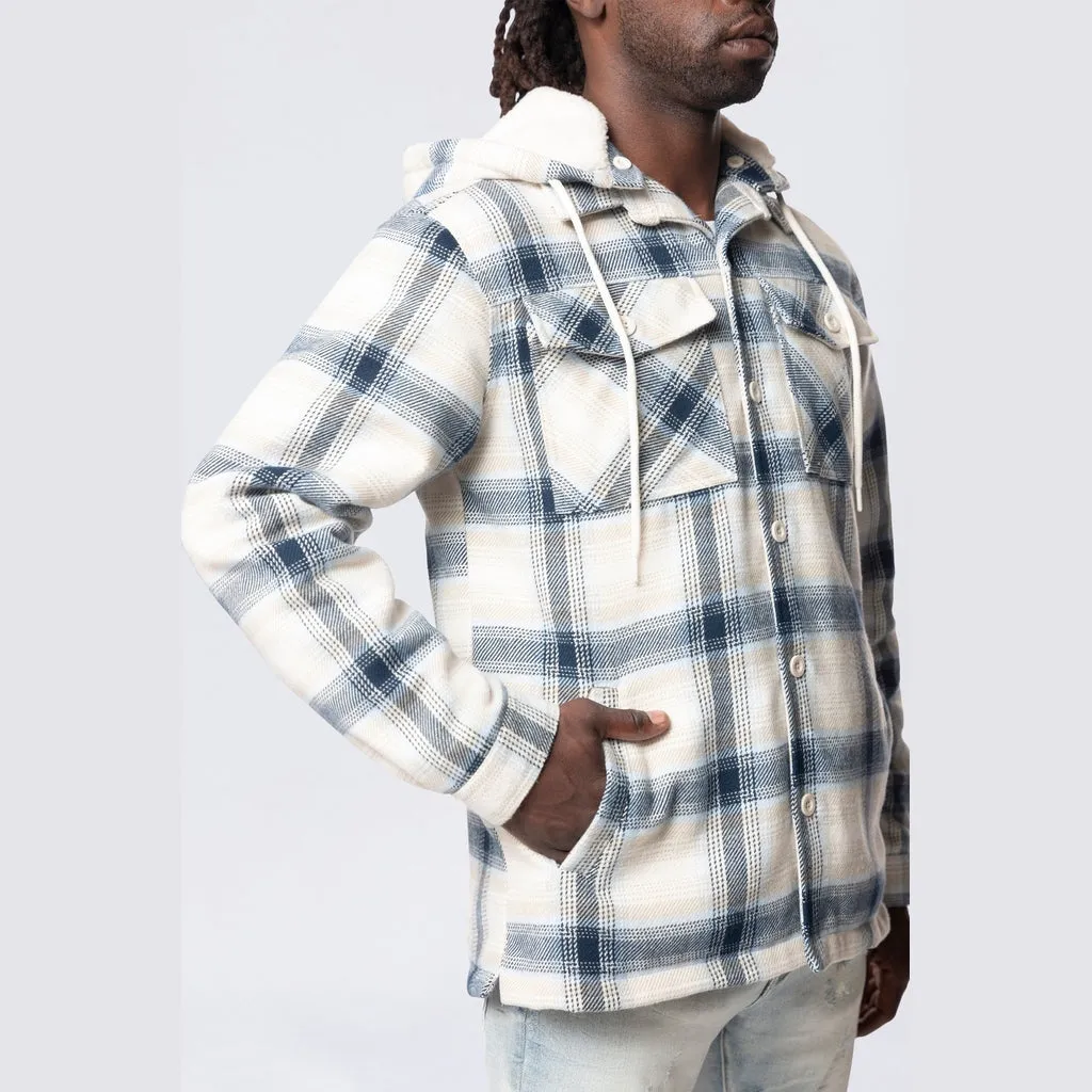 Quilted Shacket With Detachable Hood - Cascade