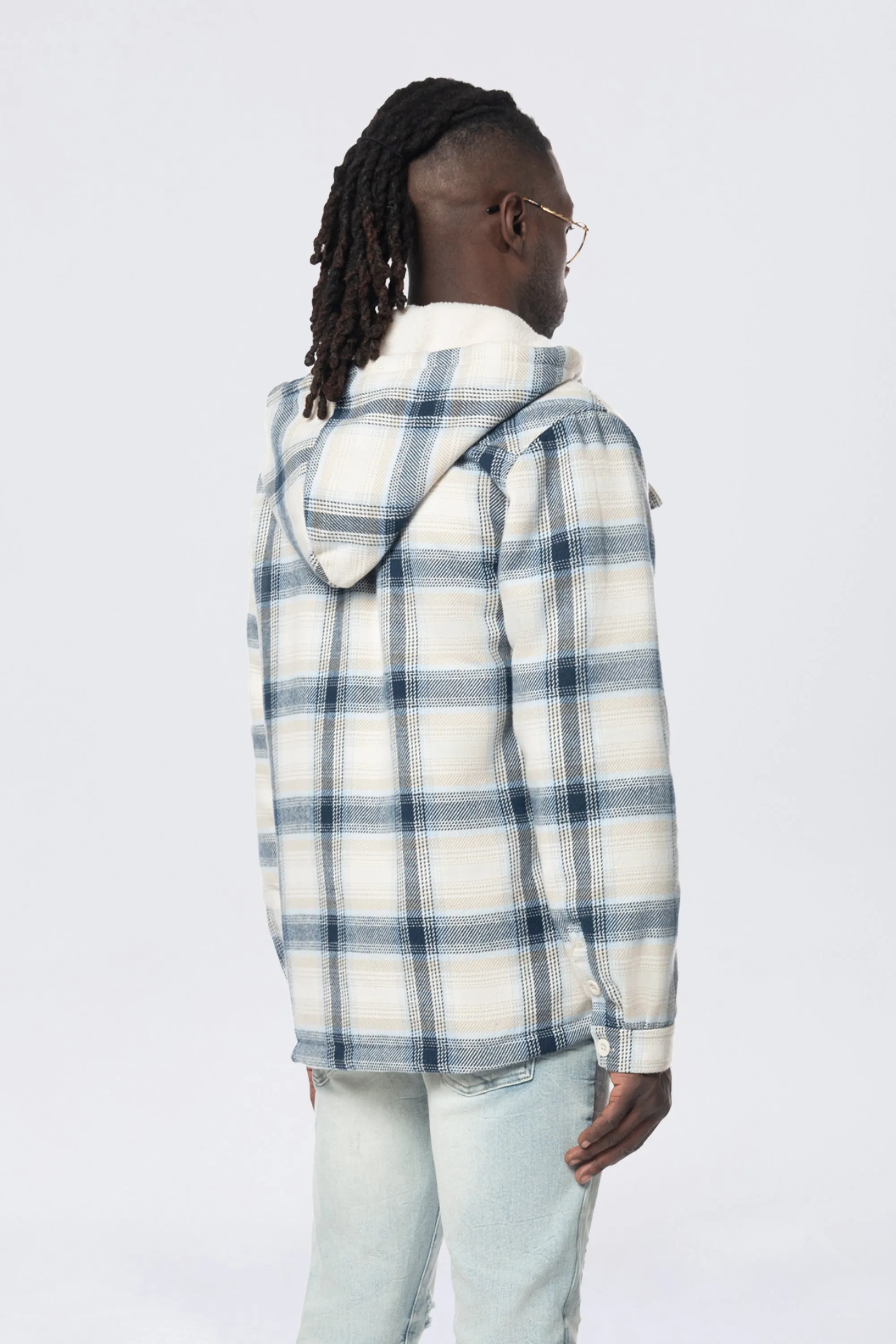 Quilted Shacket With Detachable Hood - Cascade
