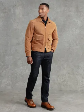 The Calf Suede Bomber - Tan