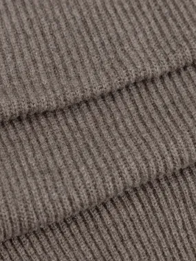 The Cashmere Ribbed Scarf - Dark Taupe