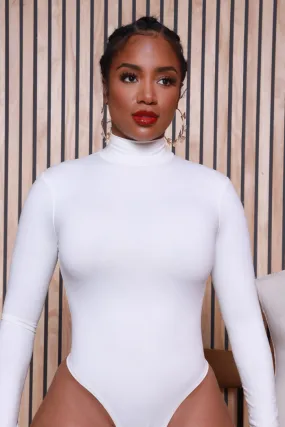 Toss Up Long Sleeve Turtleneck Bodysuit - Ivory