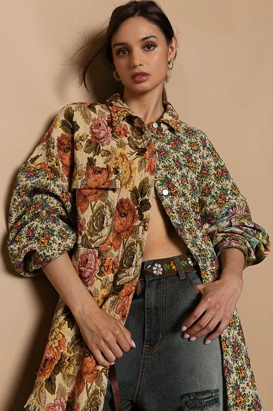 Vintage Floral Button Up Shacket