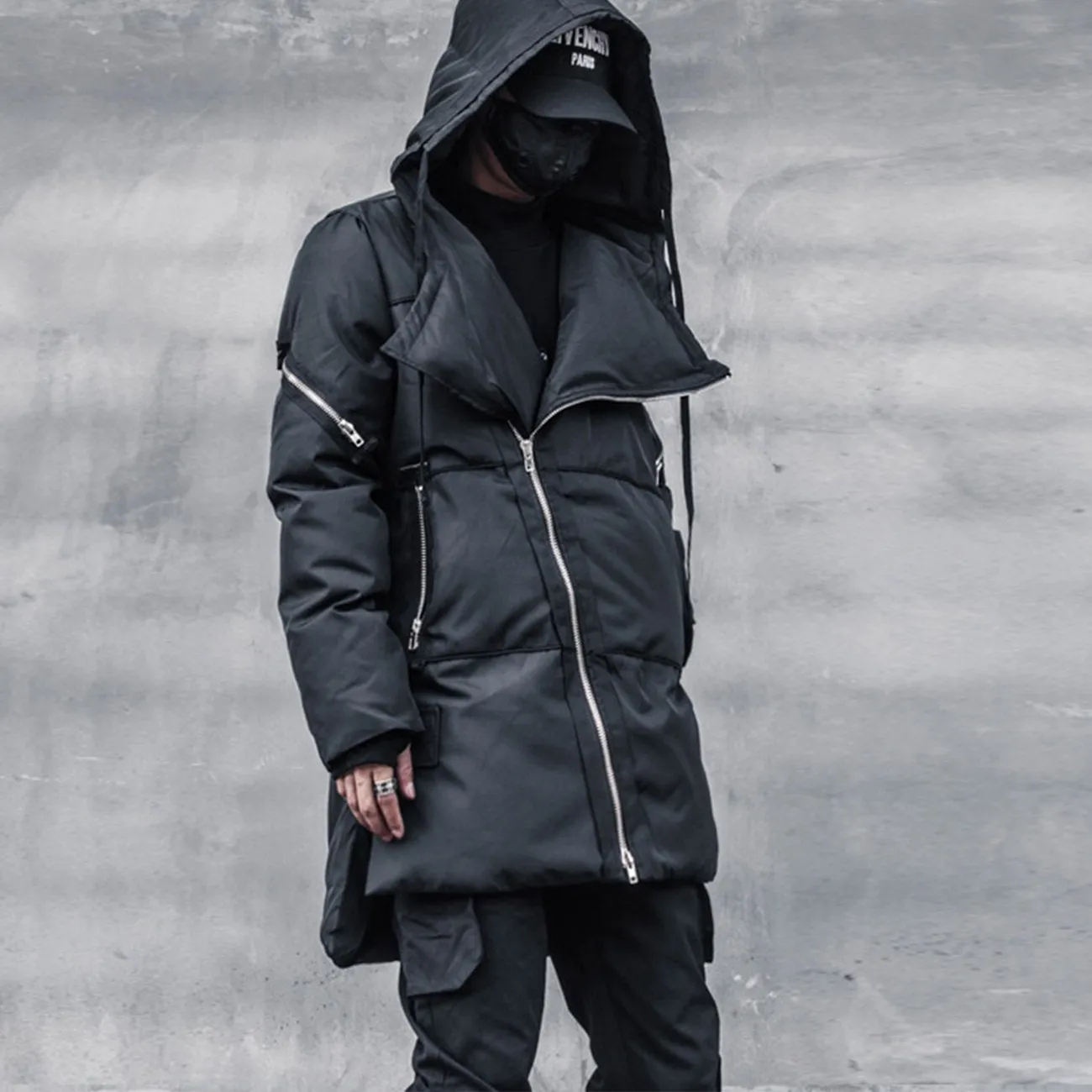 WLS Personalized Diagonal Zipper Winter Coat
