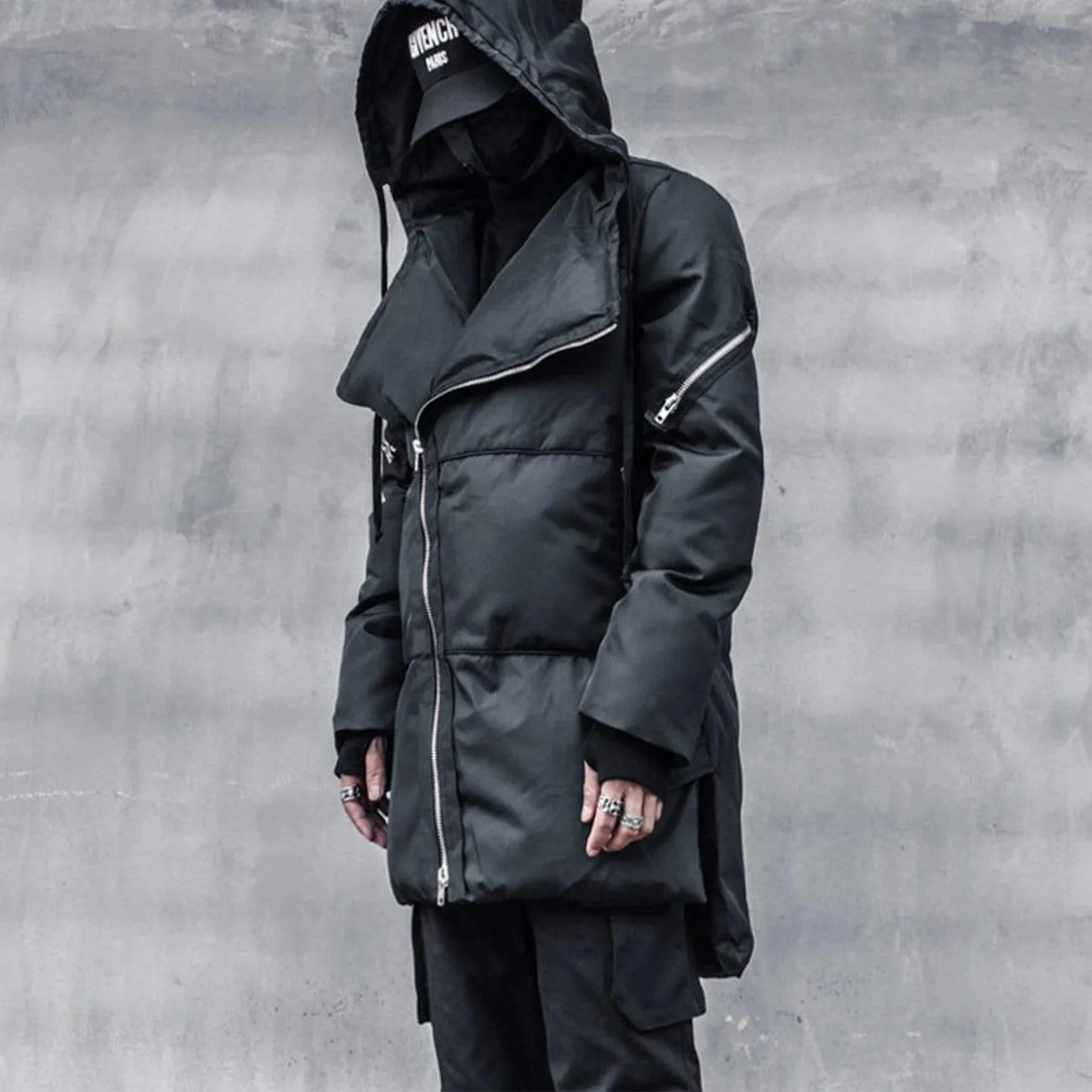WLS Personalized Diagonal Zipper Winter Coat