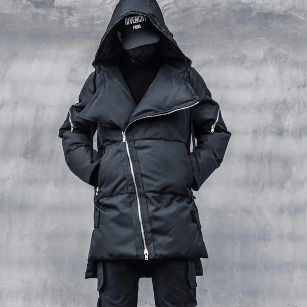 WLS Personalized Diagonal Zipper Winter Coat