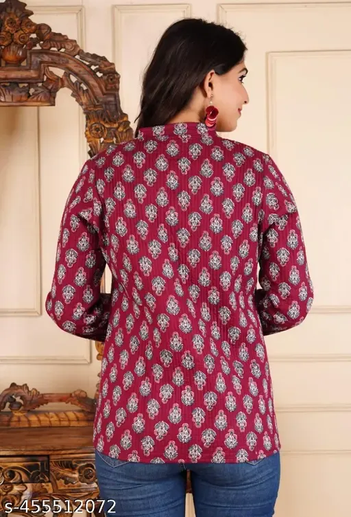 Women's Cotton Quilted Reversible Floral Jacket – Stylish & Comfortable